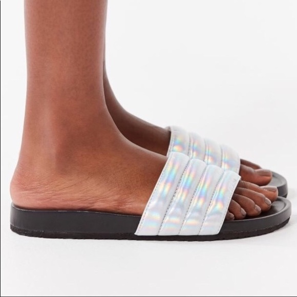 Urban Outfitters Shoes - Urban Outfitters silver pool slide